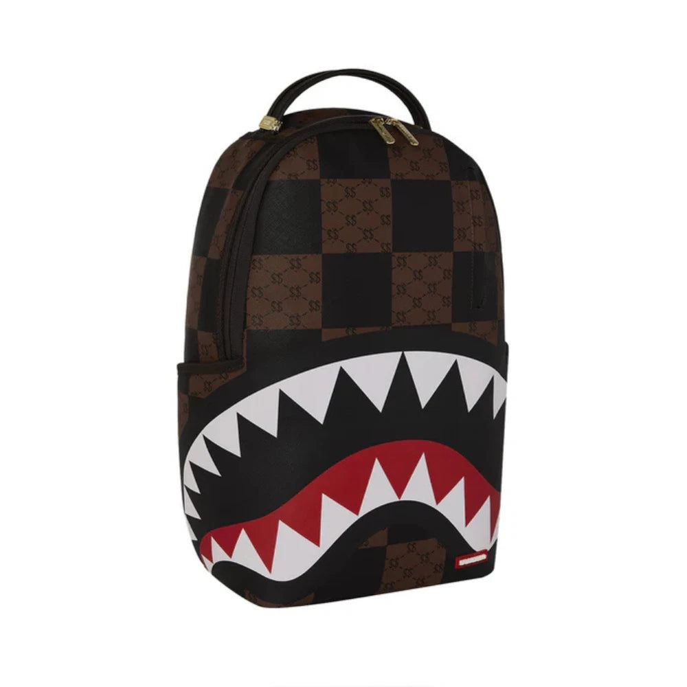 Sprayground Check Paris DLXSV Backpack Unisex OS Brown Shoulder Strap Bag SPR243 (Brown,One Size)