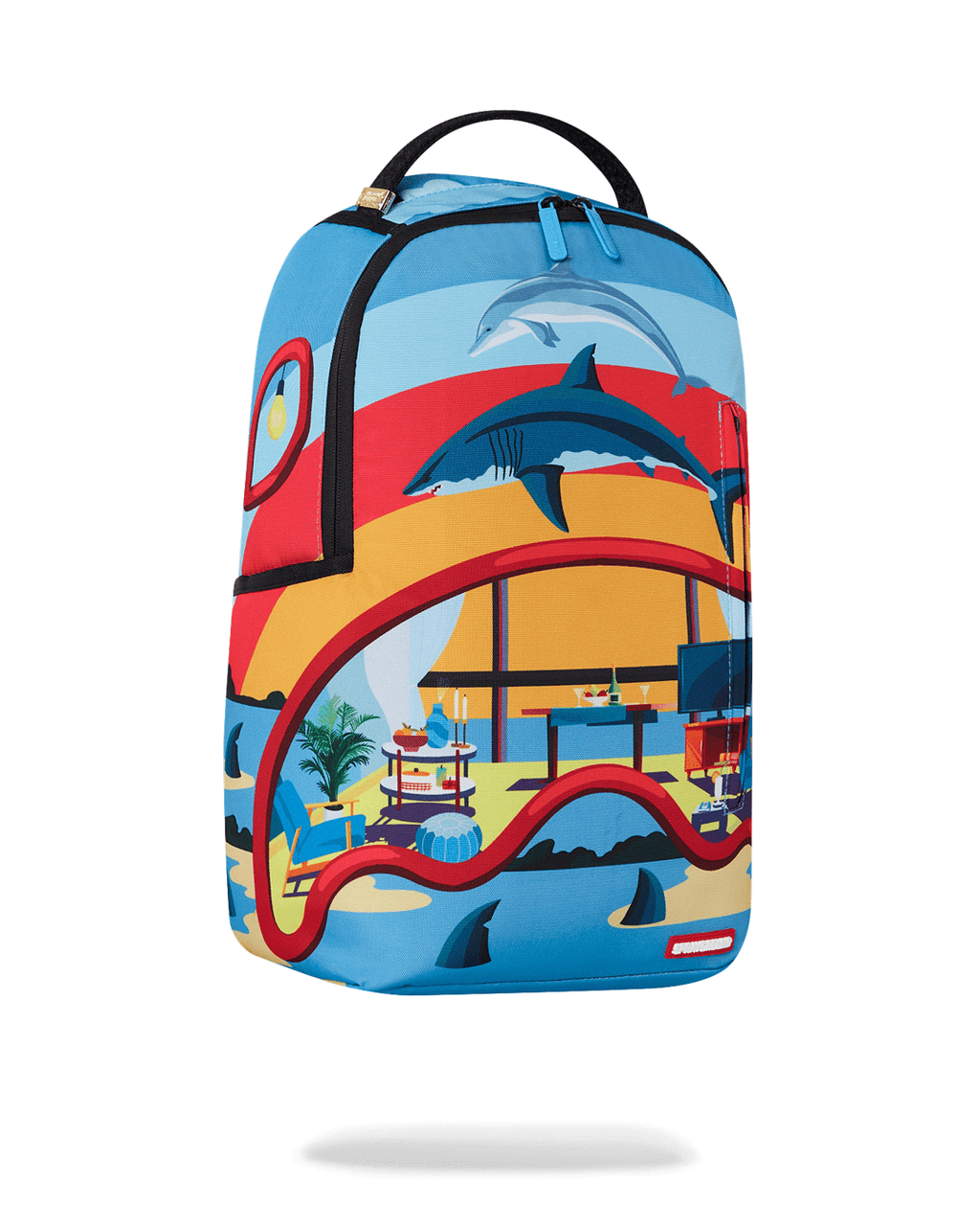 Sprayground Realtor Shark DLXSR Backpack Unisex Multi Adjustable Strap Bag SPR68 (Multicolor,One Size)