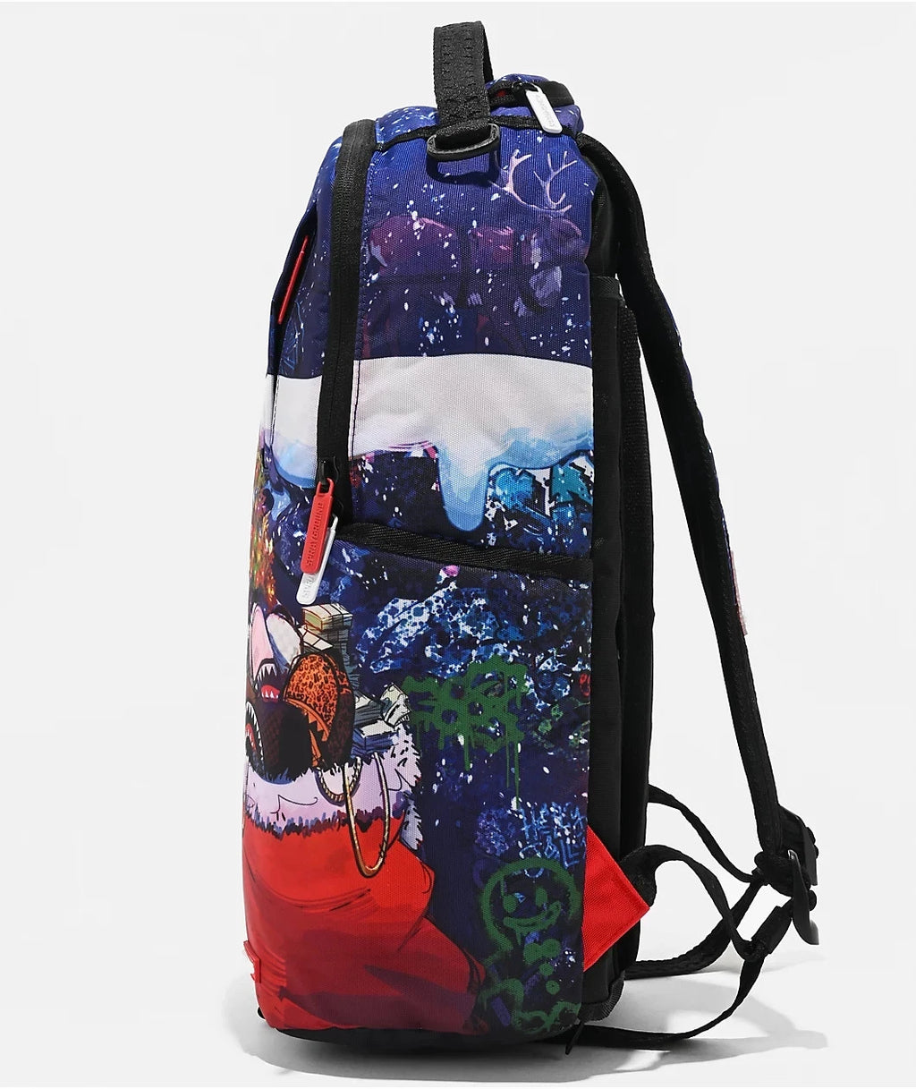 Sprayground Santa Sketchy Paint Backpack Unisex Multicolor Graphic Print SPR193 (Multicolor,One Size)