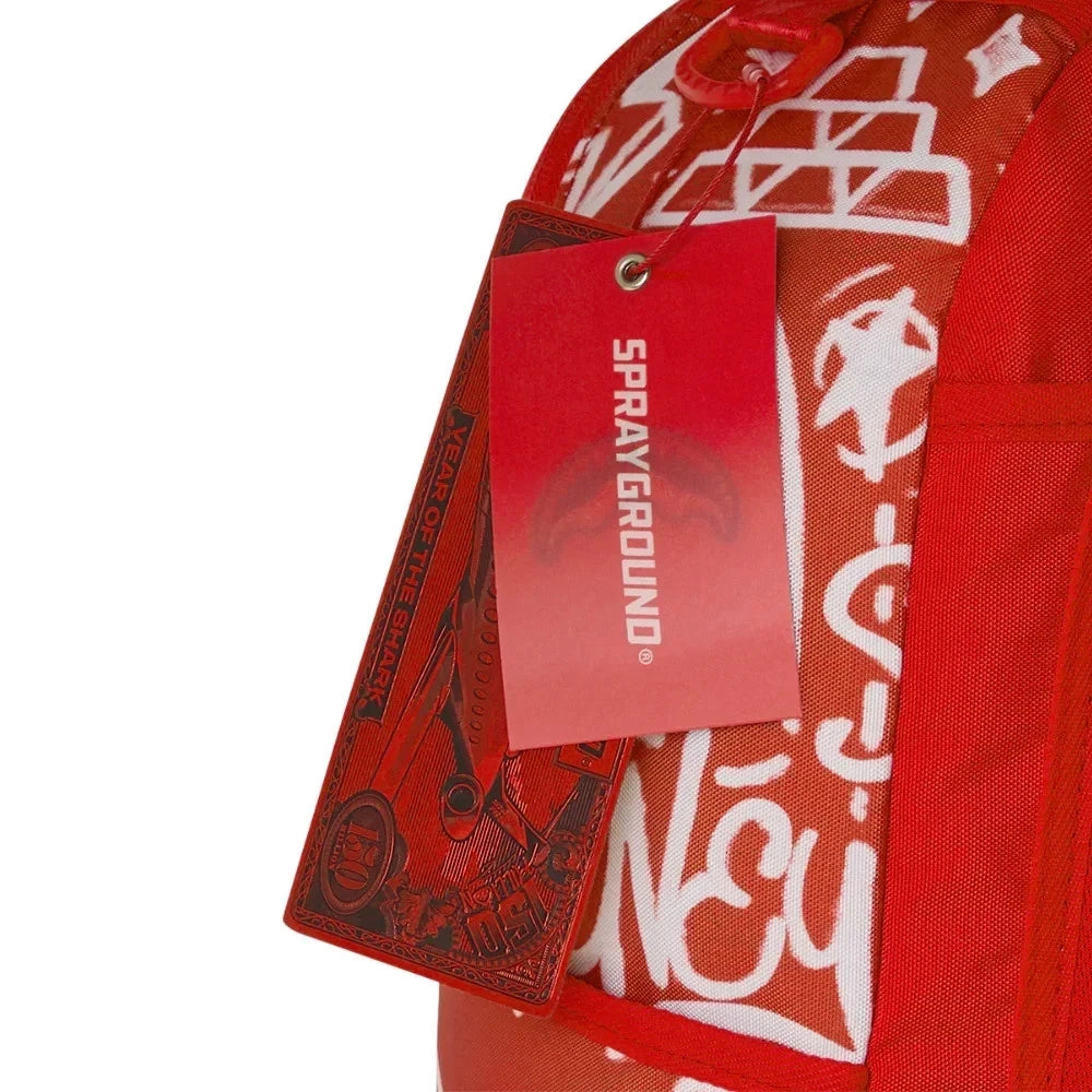 Sprayground Graffiti Wall Red Backpack Unisex OS Red Shoulder Strap Bag SPR249 (Red,One Size)