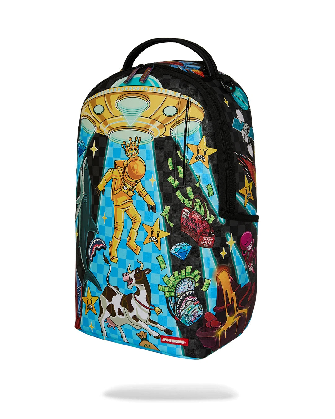Sprayground Space Warped RMX DLXSV Backpack Unisex Graphic Top Handle Bag SPR247 (Multicolor,One Size)
