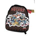 Sprayground Backpack Unisex Brown Mickey Mouse Graphic Shoulder Strap Bag SPR275 (Brown,One Size)