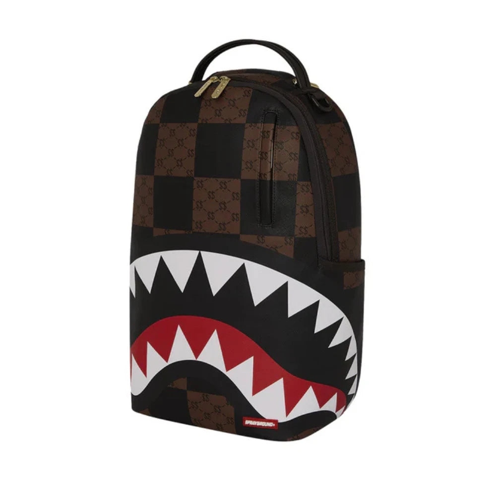 Sprayground Check Paris DLXSV Backpack Unisex OS Brown Shoulder Strap Bag SPR243 (Brown,One Size)