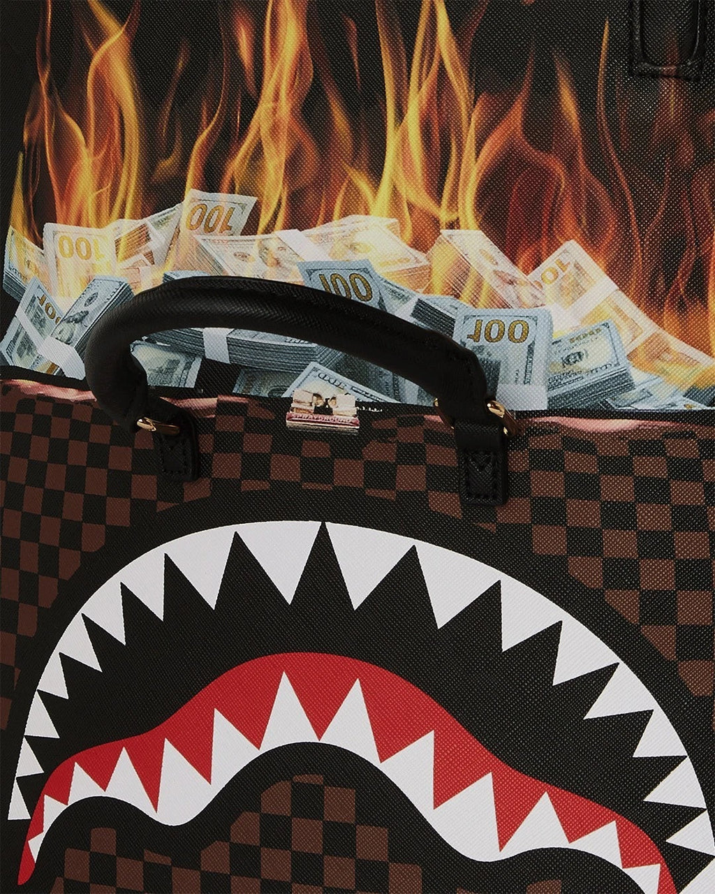 Sprayground Bag of Money on Fire Backpack Unisex Black Adjustable Straps SPR250 (Black,One Size)