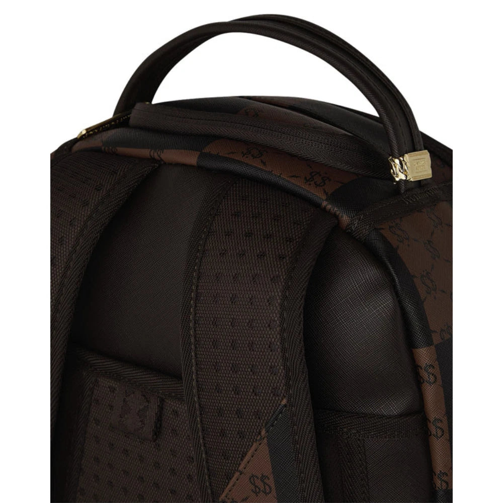 Sprayground Check Paris DLXSV Backpack Unisex OS Brown Shoulder Strap Bag SPR243 (Brown,One Size)