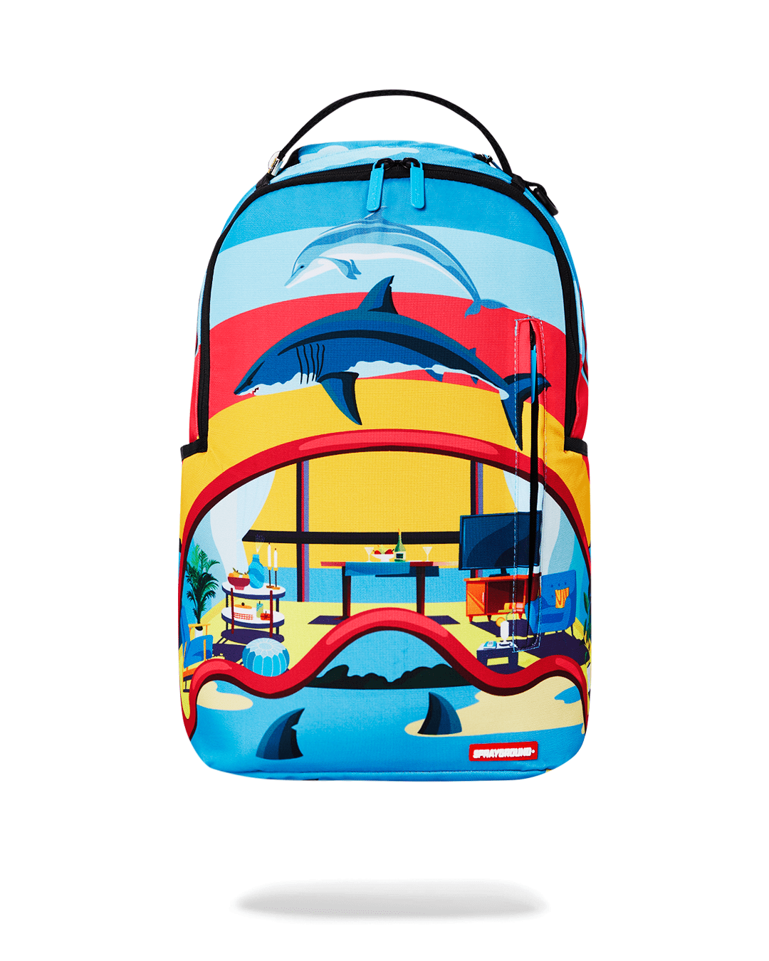 Sprayground Realtor Shark DLXSR Backpack Unisex Multi Adjustable Strap Bag SPR68 (Multicolor,One Size)