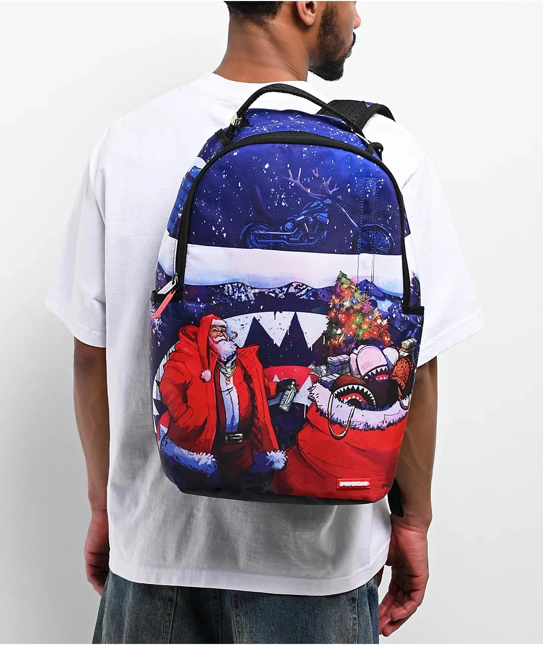 Sprayground Santa Sketchy Paint Backpack Unisex Multicolor Graphic Print SPR193 (Multicolor,One Size)