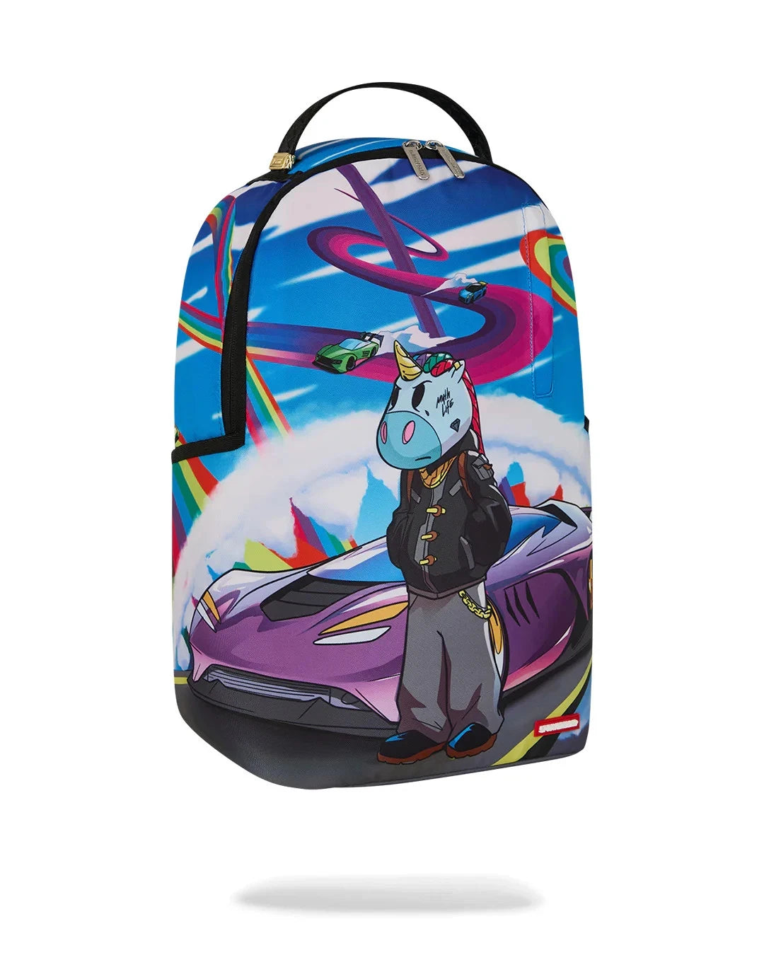 Sprayground Myth Life Dlxsr Backpack Unisex Blue Shoulder Strap Outdoor SPR251 (Blue,One Size)